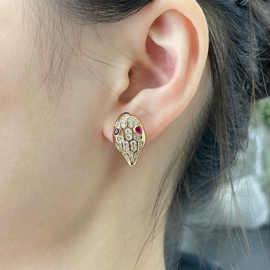 [Clover Jewelry]SERPENT DIAMOND STUD EARRINGS
