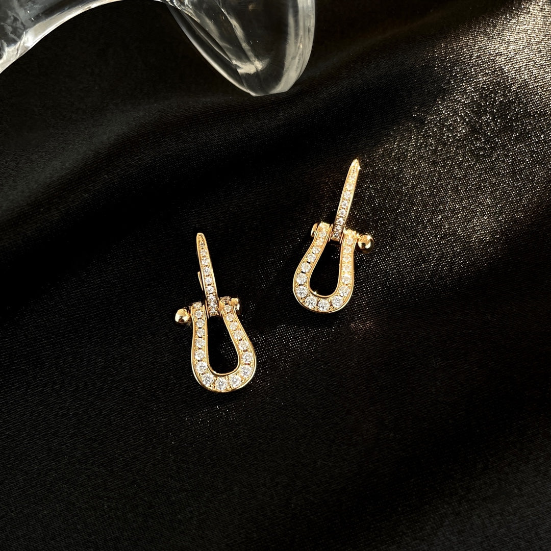 [Clover Jewelry]FORCE 10 FULL DIAMOND DROP EARRINGS MEDIUM MODEL