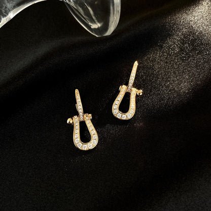 [Clover Jewelry]FORCE 10 FULL DIAMOND DROP EARRINGS MEDIUM MODEL