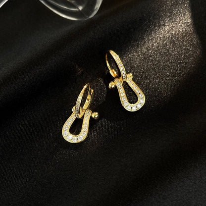 [Clover Jewelry]FORCE 10 FULL DIAMOND DROP EARRINGS MEDIUM MODEL