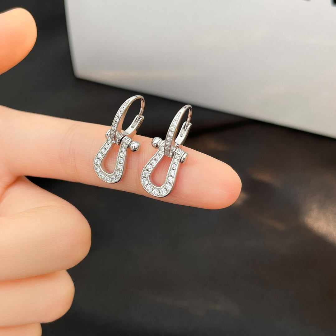 [Clover Jewelry]FORCE 10 FULL DIAMOND DROP EARRINGS MEDIUM MODEL