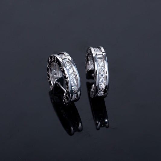 [Clover Jewelry]ZERO 1 MINI SILVER DIAMOND EARRINGS