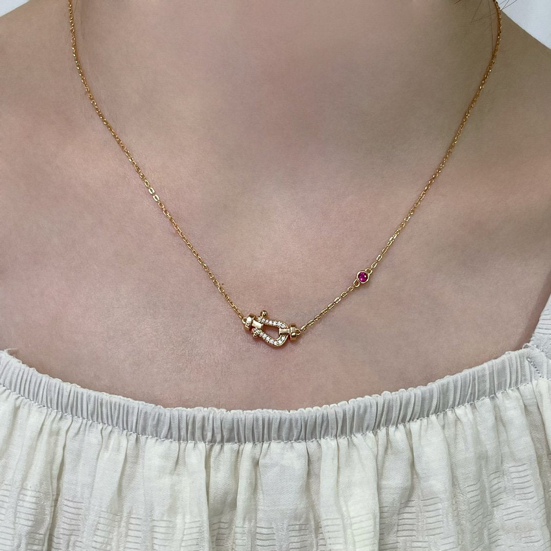 [Clover Jewelry]FORCE 10 DIAMOND PINK GOLD NECKLACE