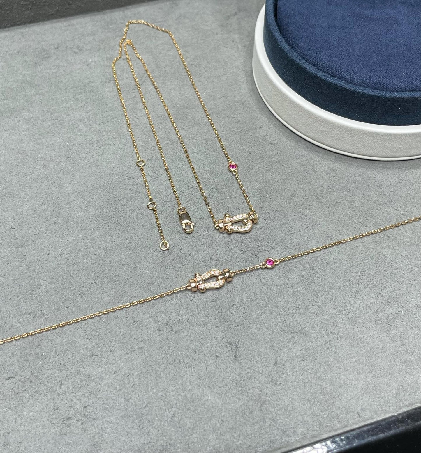 [Clover Jewelry]FORCE 10 DIAMOND PINK GOLD NECKLACE