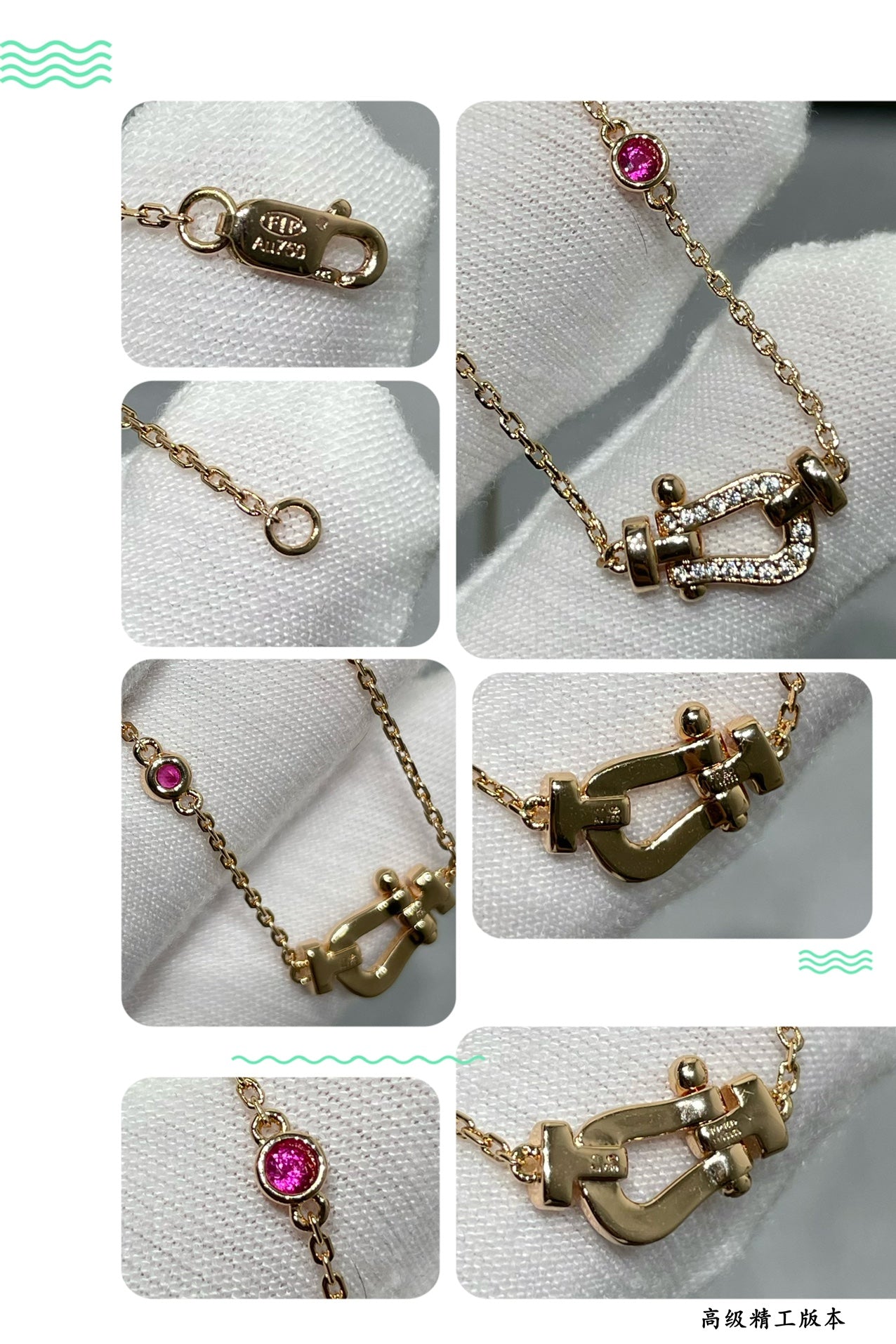 [Clover Jewelry]FORCE 10 DIAMOND PINK GOLD NECKLACE