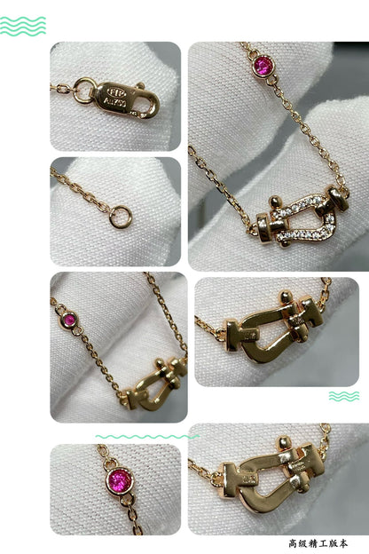 [Clover Jewelry]FORCE 10 DIAMOND PINK GOLD NECKLACE