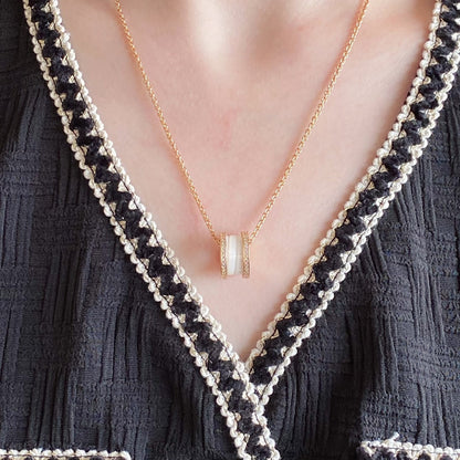 [Clover Jewelry]ZERO 1 DIAMOND CERAMIC NECKLACE