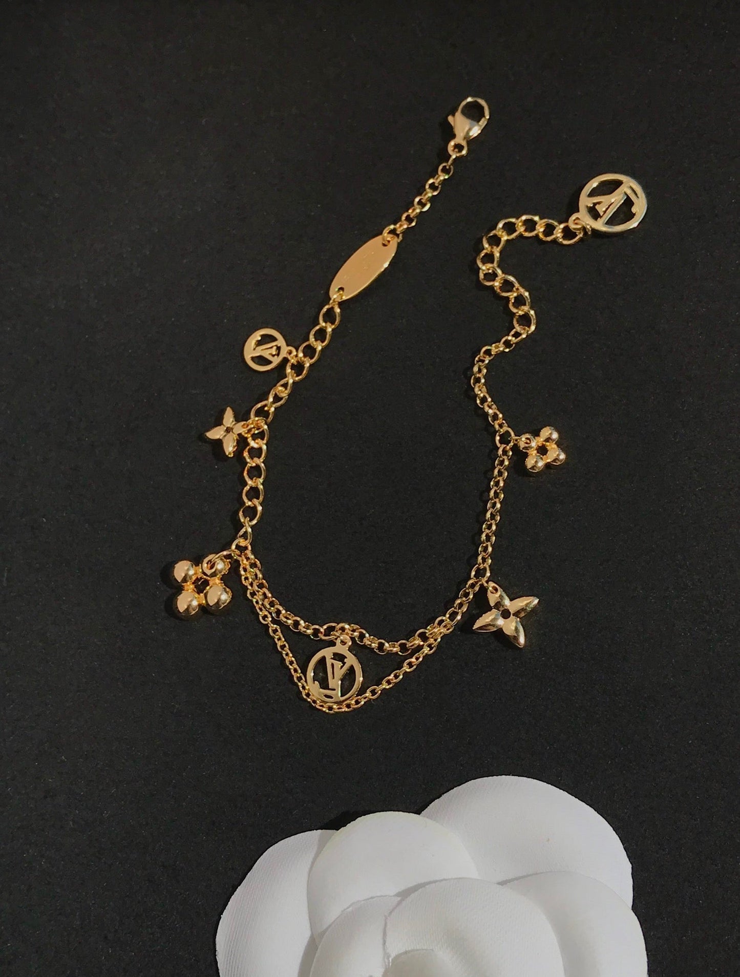 [Clover Jewelry]BLOOMING PINK GOLD MOP BRACELET