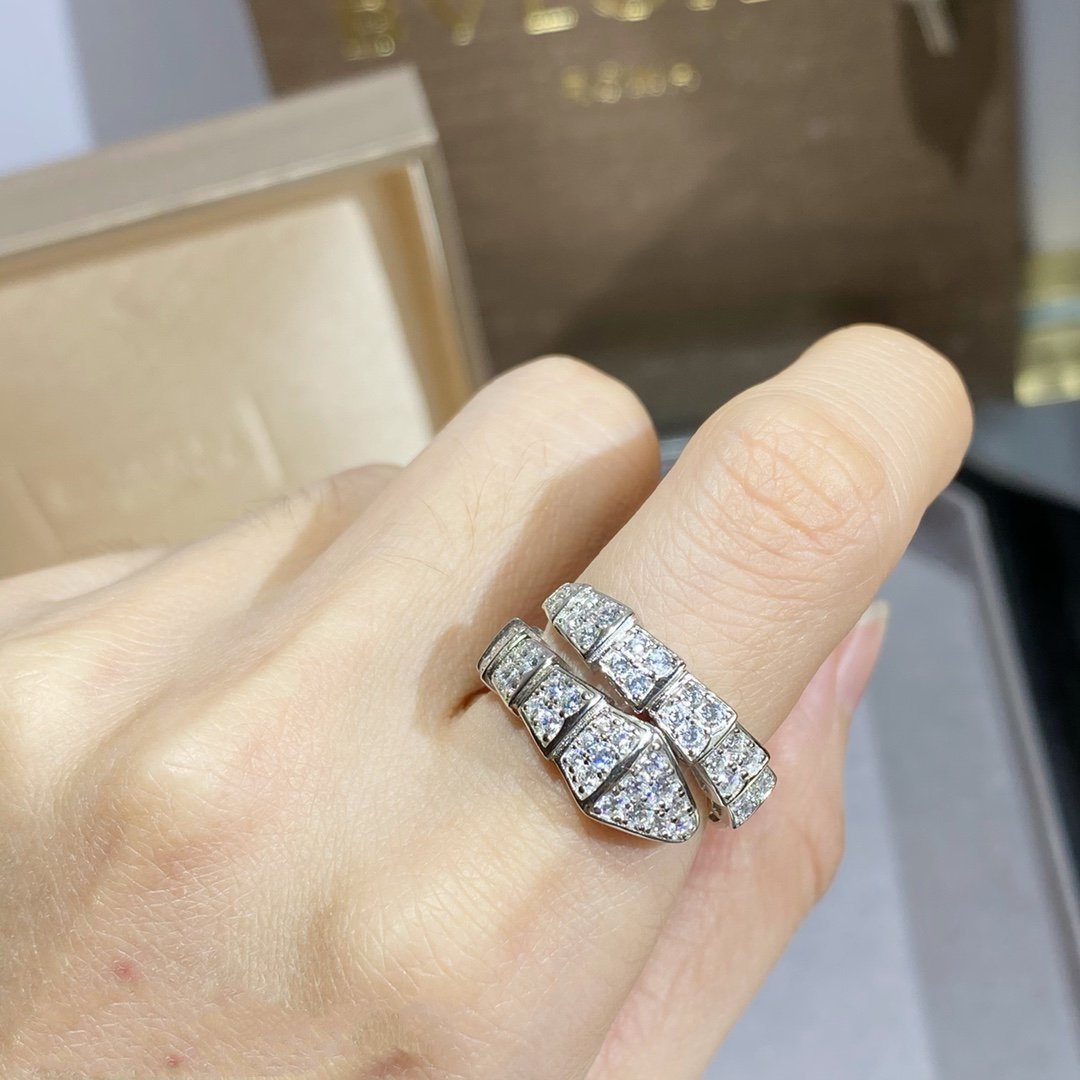 [Clover Jewelry]SERPENTI RING SILVER DIAMOND PAVED