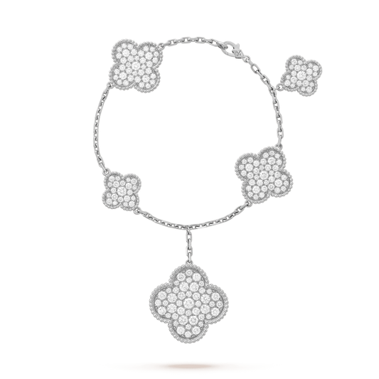 [Clover Jewelry]CLOVER 6 MOTIFS SILVER DIAMOND BRACELET