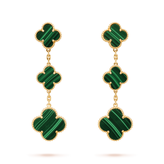 [Clover Jewelry]CLOVER MALACHITE 3 MOTIFS GOLD