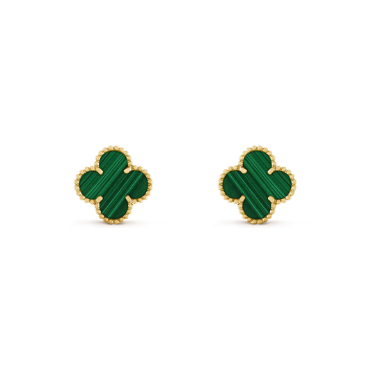 [Clover Jewelry]CLOVER MEDIUM 1 MOTIFS MALACHITE  EARRINGS