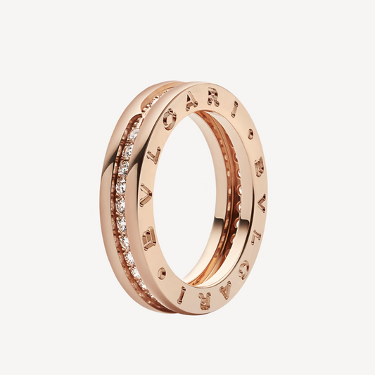 [Clover Jewelry]ZERO 1 ONE-BAND PAVED DIAMONDS ON THE SPIRAL RING