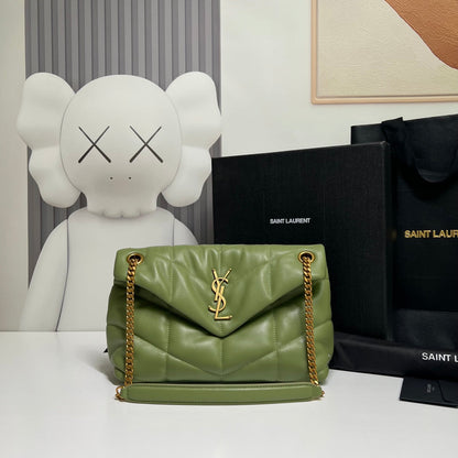 PUFFER TOY 29 IN FERN GREEN LAMBSKIN GOLD HARDWARE