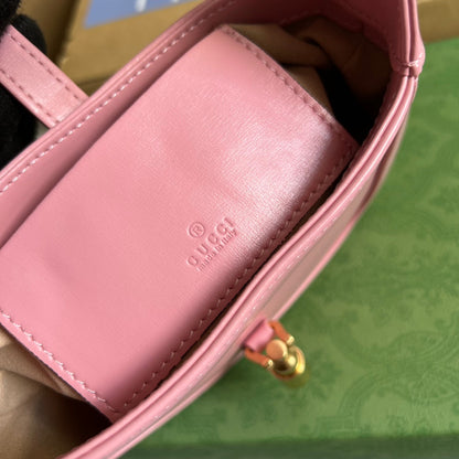 GG JACKIE MINI 19 SHOULDER BAG IN PINK PATEL CALFSKIN