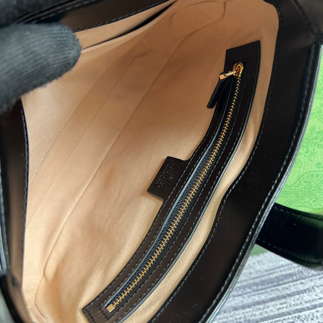 GG JACKIE SMALL 28 SHOULDER BAG IN BLACK CALFSKIN