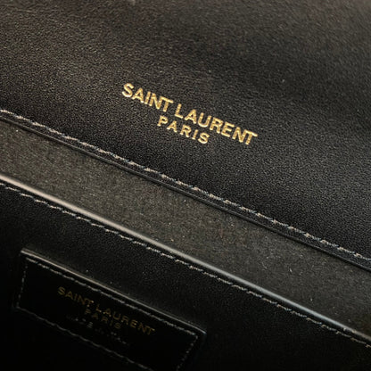 KATE TASSEL 24 BLACK CALFSKIN WITH GOLD LOGO