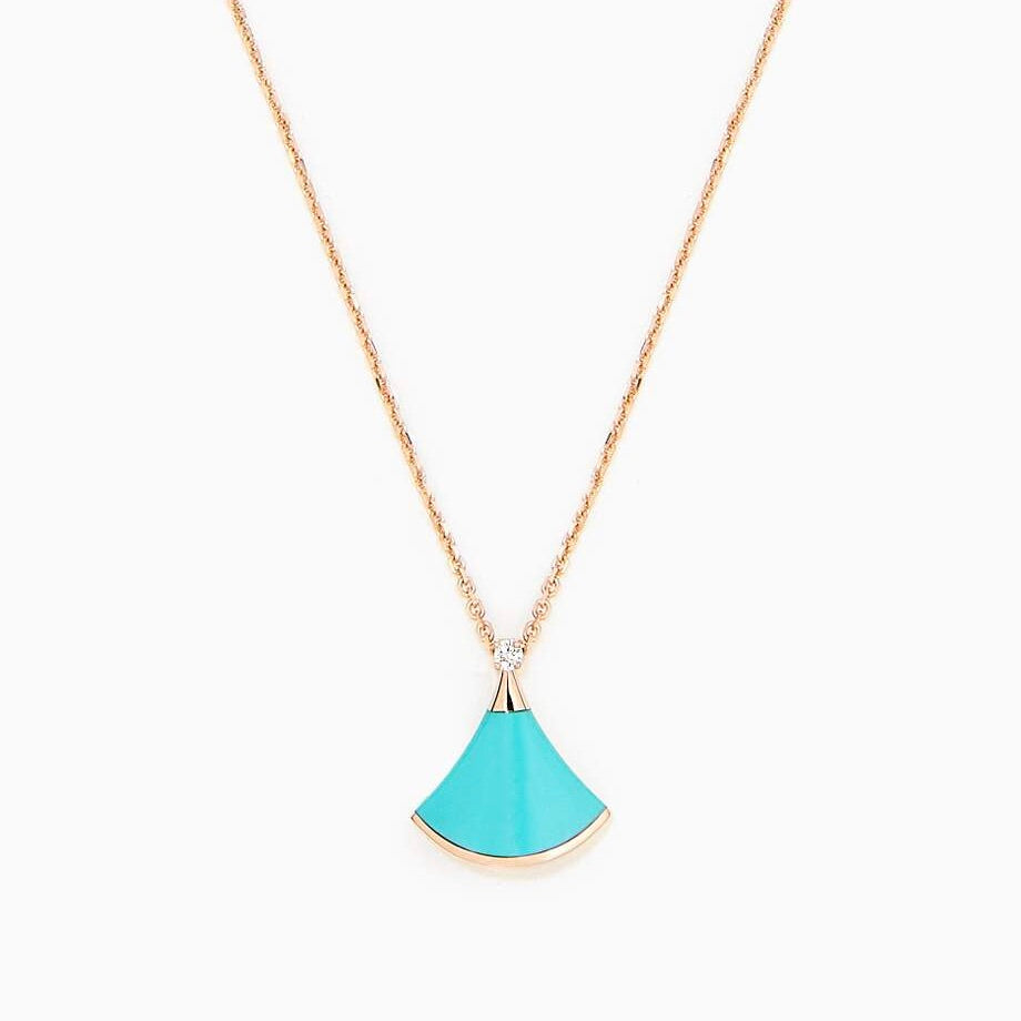 [Clover Jewelry]DREAM NECKLACE TURQUOISE PINK GOLD