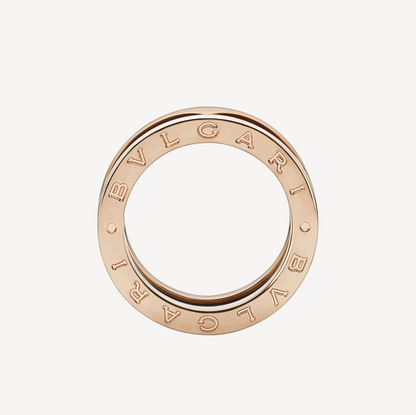 [Clover Jewelry]ZERO 1 TWO-BAND LOOPS AND BLACK CERAMIC PINK GOLD RING