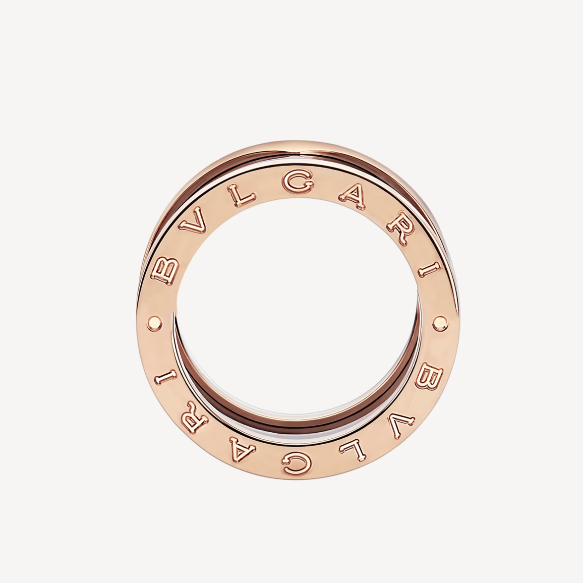 [Clover Jewelry]ZERO 1 FOUR-BAND LOOPS AND BLACK CERAMIC SPIRAL PINK GOLD RING