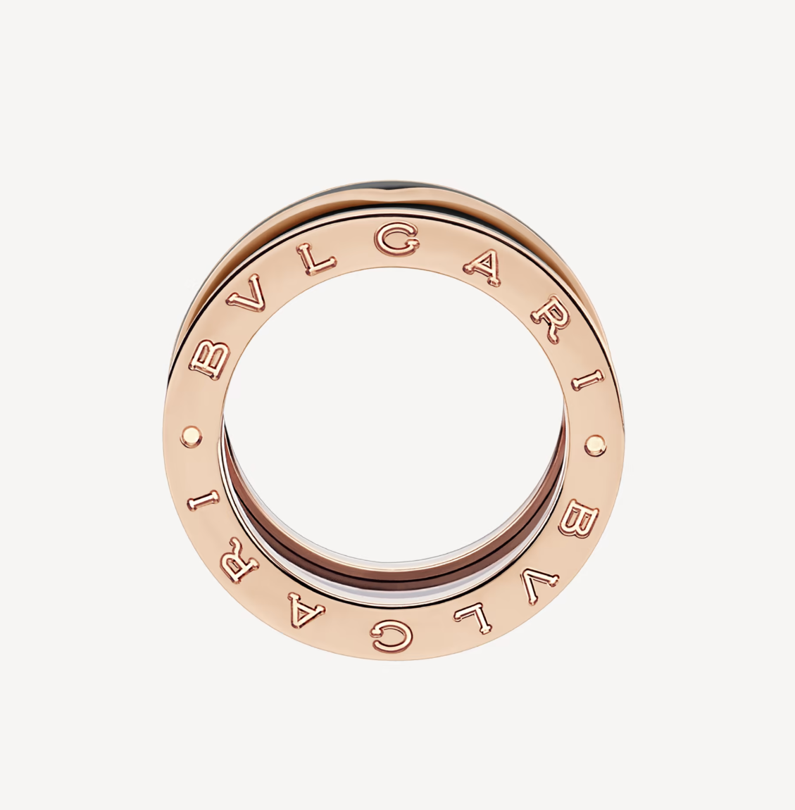 [Clover Jewelry]ZERO 1 TWO-BAND WITH MATTE BLACK CERAMIC PINK GOLD RING