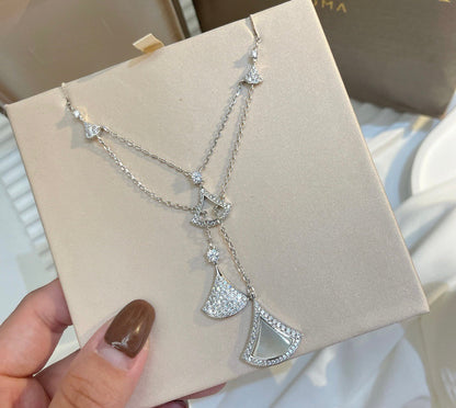 [Clover Jewelry]DREAM NECKLACE WHITE MOP FULL DIAMOND