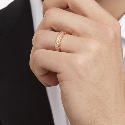 [Clover Jewelry]ZERO 1 ONE-BAND PAVED DIAMONDS ON THE SPIRAL RING