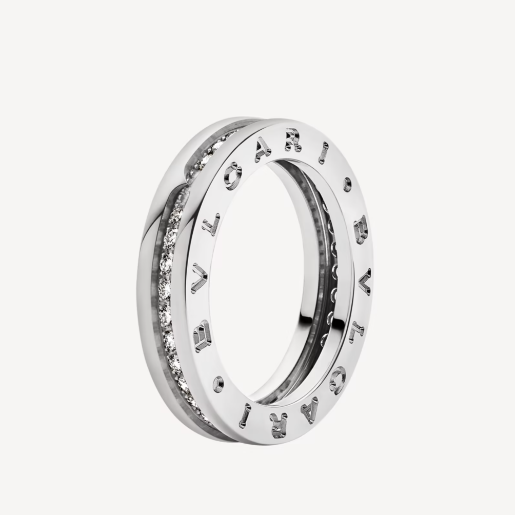 [Clover Jewelry]ZERO 1 ONE-BAND PAVED DIAMONDS ON THE SPIRAL RING