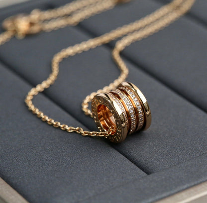 [Clover Jewelry]ZERO 1 PINK GOLD DIAMOND NECKLACE