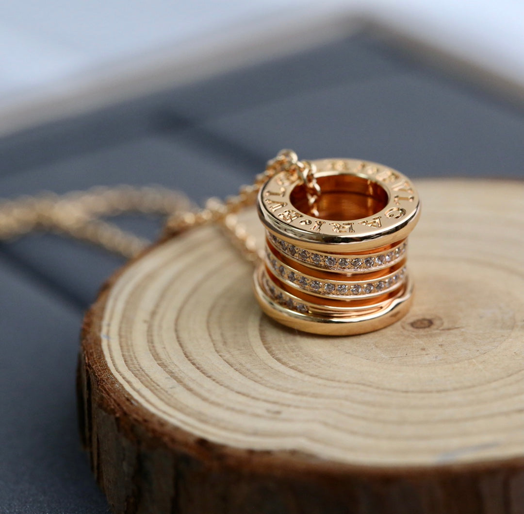 [Clover Jewelry]ZERO 1 PINK GOLD DIAMOND NECKLACE