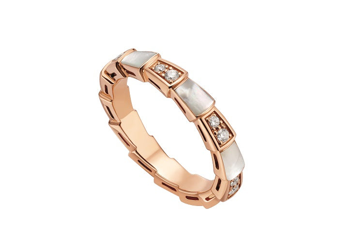 [Clover Jewelry]SERPENTI RING PINK GOLD DIAMOND MOP 3MM