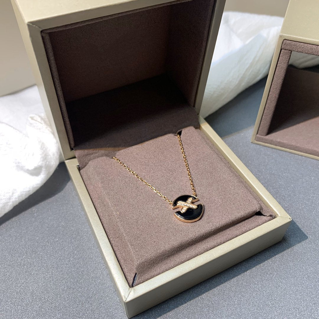 [Clover Jewelry]JEUX DE PINK GOLD DIAMOND NECKLACE