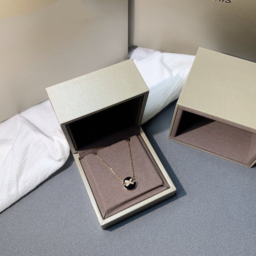 [Clover Jewelry]JEUX DE PINK GOLD DIAMOND NECKLACE