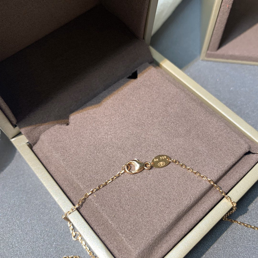 [Clover Jewelry]JEUX DE PINK GOLD DIAMOND NECKLACE