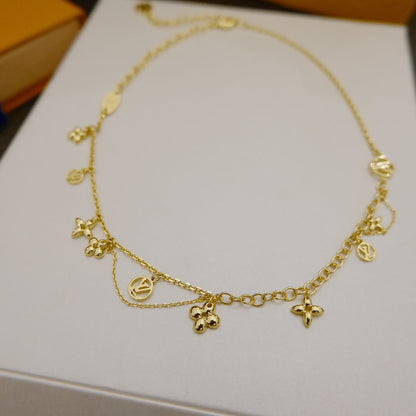 [Clover Jewelry]BLOOMING SUPPLE NECKLACE BRASS