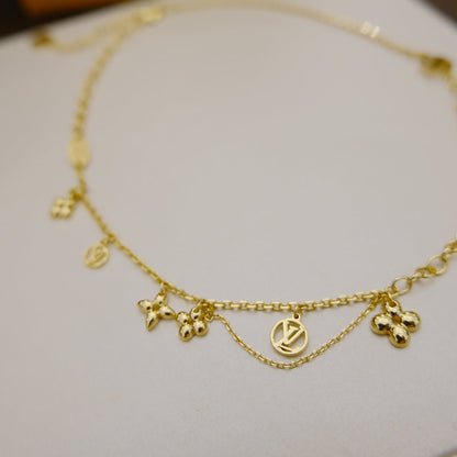 [Clover Jewelry]BLOOMING SUPPLE NECKLACE BRASS