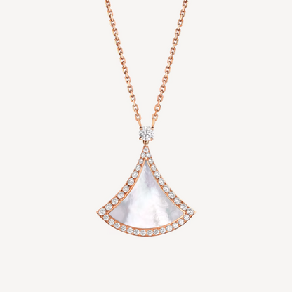 [Clover Jewelry]DREAM MOP DIAMOND PAVED PINK GOLD NECKLACE