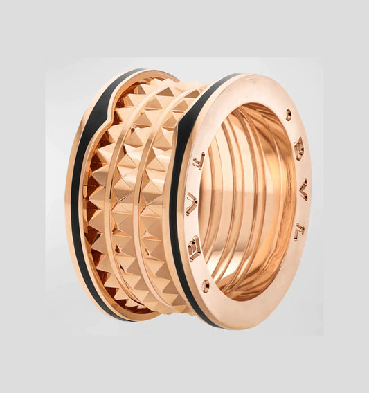 [Clover Jewelry]ZERO 1 ROCK BLACK CERAMIC PINK GOLD LARGE MODEL