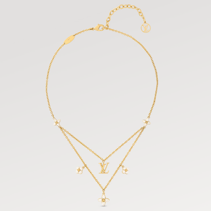[Clover Jewelry]FLOWERGRAM GOLD MOP DOUBLE ROW NECKLACE