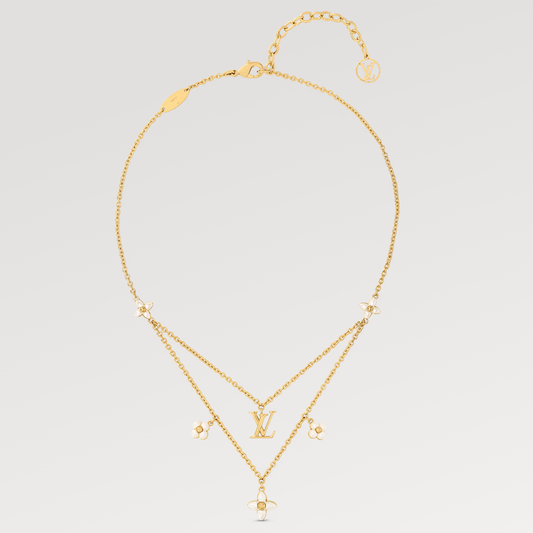 [Clover Jewelry]FLOWERGRAM GOLD MOP DOUBLE ROW NECKLACE