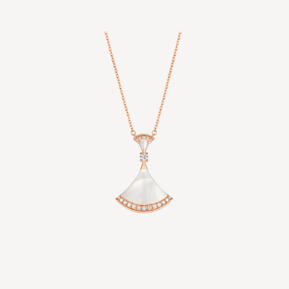 [Clover Jewelry]DREAM NECKLACE MOP PINK GOLD DIAMOND
