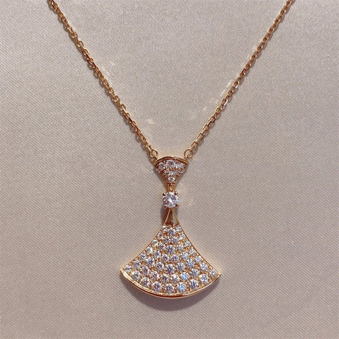 [Clover Jewelry]DREAM NECKLACE PINK GOLD FULL DIAMOND
