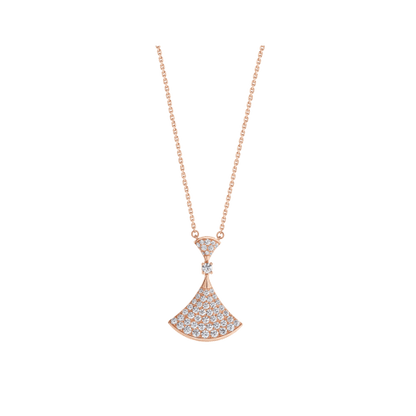 [Clover Jewelry]DREAM NECKLACE PINK GOLD FULL DIAMOND
