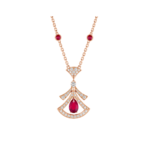 [Clover Jewelry]DREAM NECKLACE CARNELIAN DIAMOND PINK GOLD