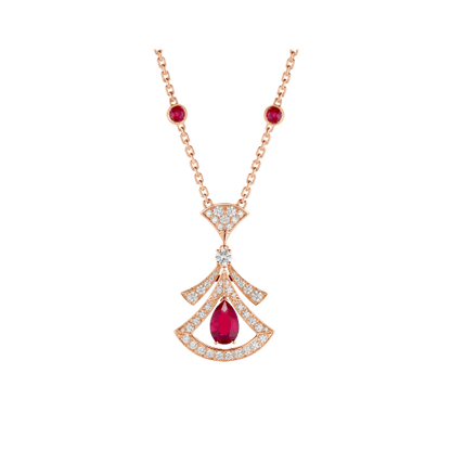 [Clover Jewelry]DREAM NECKLACE CARNELIAN DIAMOND PINK GOLD