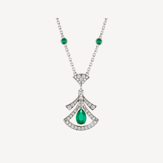 [Clover Jewelry]DREAM NECKLACE MALACHITE DIAMOND SILVER
