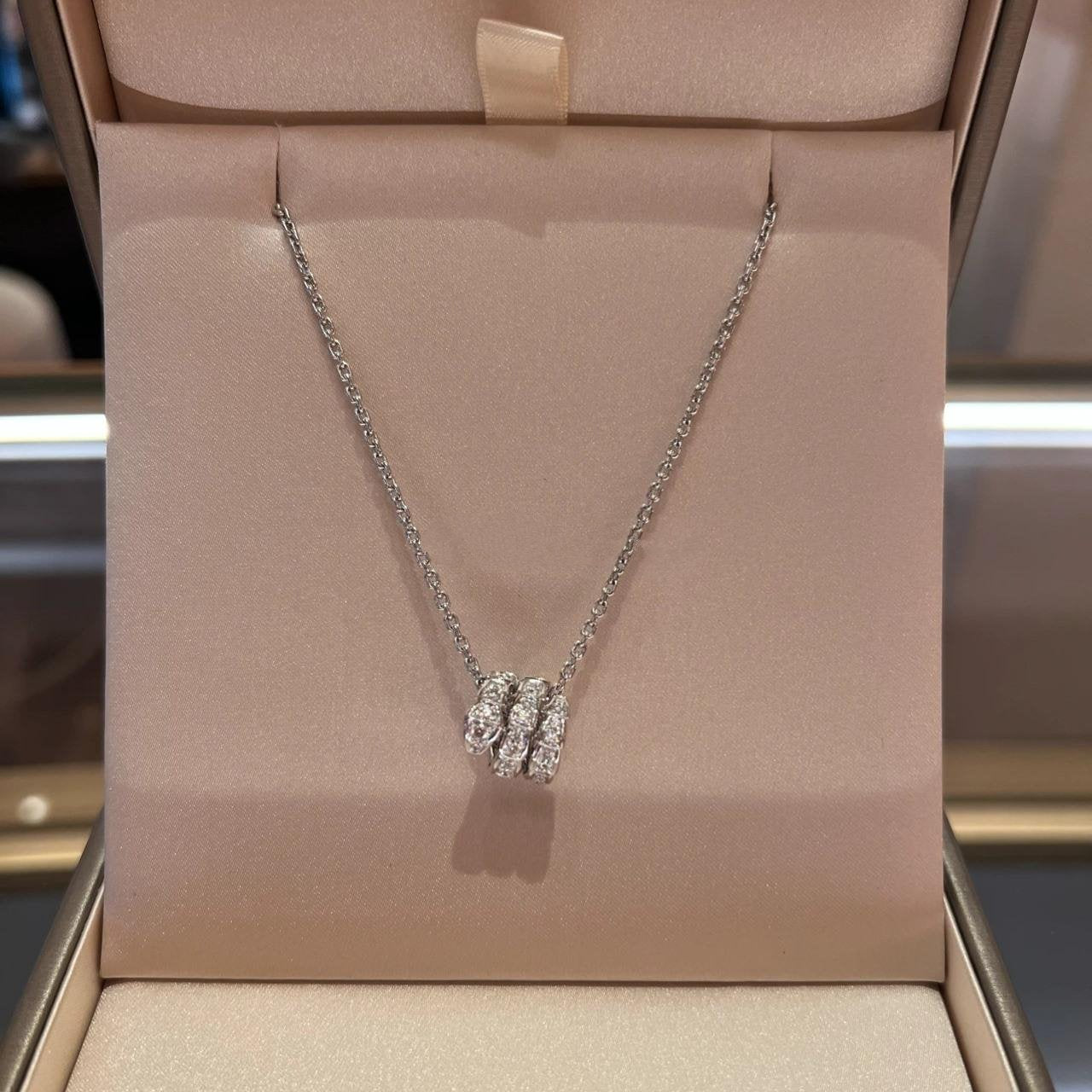 [Clover Jewelry]SERPENTI  NECKLACE DOUBLE RING DIAMOND