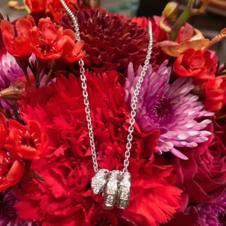 [Clover Jewelry]SERPENTI  NECKLACE DOUBLE RING DIAMOND