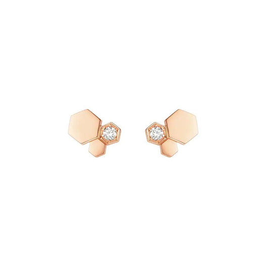 [Clover Jewelry]BEE LOVE PINK GOLD DIAMOND EARRINGS