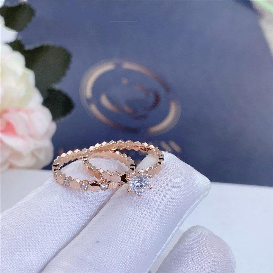 [Clover Jewelry]BEE LOVE RING PINK GOLD 1 DIAMOND